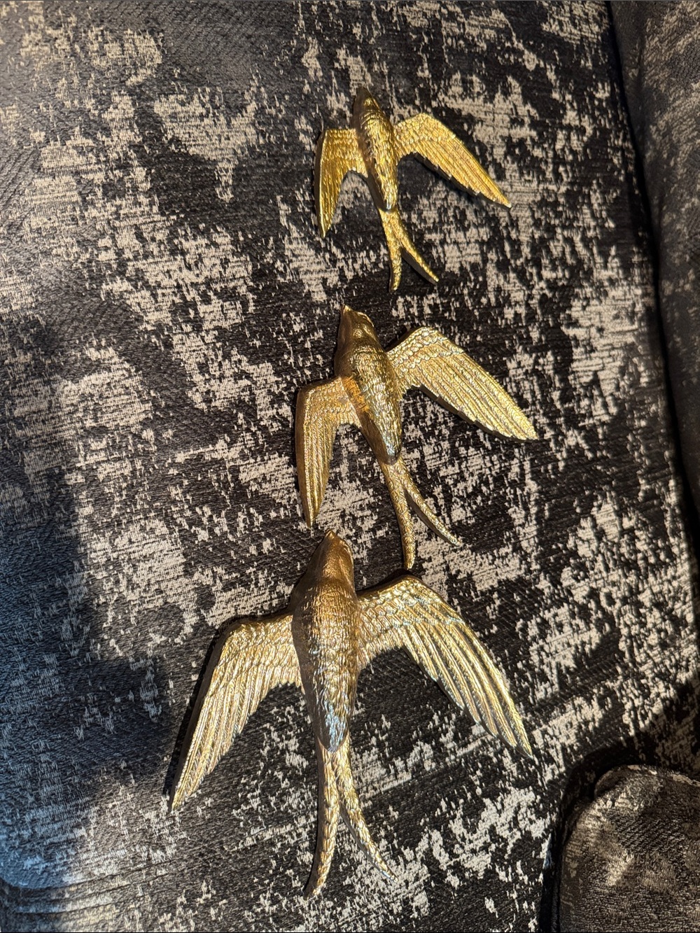 Burwood 3 piece gold swallow wall decoration